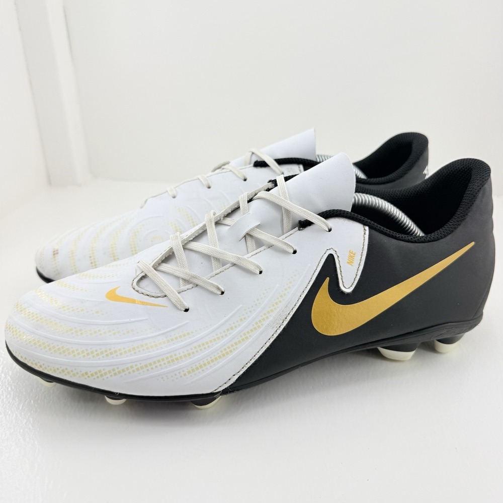 Nike Phantom GX 2 Club MG Soccer Cleats Mens 11 White Gold Black FJ2557-100